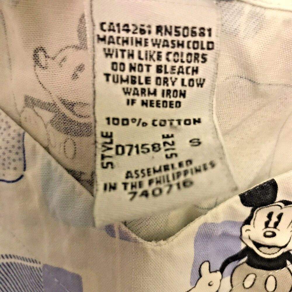 Disney Scrub Top Small Blue Mickey V-Neck Pockets Short Sleeve Tie Back Medical - Picture 10 of 10